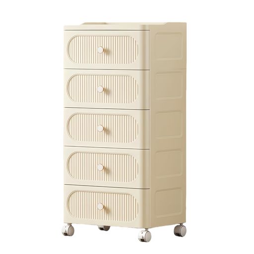 Baby Wardrobes - FoldTrend収納チェスト収納ボックス引き出しチェストタンスおしゃれ衣装ケース大容量引き出し簡単組立隙間収納リビングクローゼット洗面所トイレキャスター付き省スペースホワイト5段…