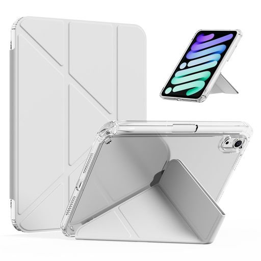 Other - GKABXYiPadmini7ケース(A17Pro第7世代2024)iPadmini6ケース(第6世代2021)8.3インチ縦置き横置スタンド5段階角度調節透明バックカバーペンホルダーオートスリープ耐衝撃