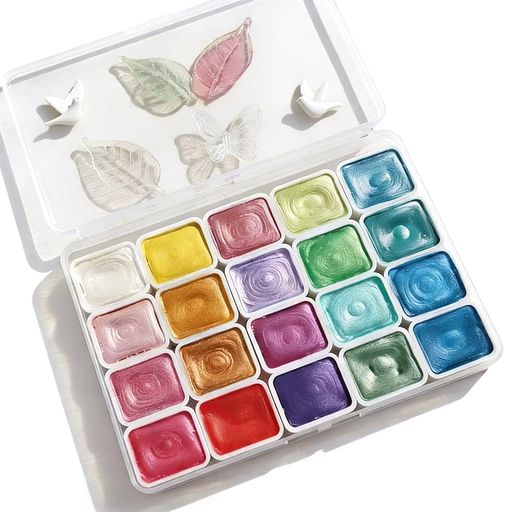 Other - Kazeori固形水彩絵の具水彩絵の具セットメタリックパレット固形キラキラグリッター子供の絵携帯式旅行用初心者向けメタリック20色