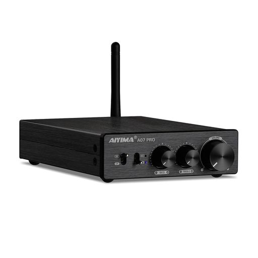 1.A07 PROはAIYIMA A07のバージョンアップ版で、チップセットにBluetoothチップ「QCC304X」を追加し、購入者の要望に応じてBluetooth接続を可能にしたものです。 2.A07 PROの歪みとS/N比を改善・最適化し,出力は300w*2です。 高効率の2.0/2.1、CH300Wx2のデスクトップ用パワーアンプは、大型パッシブブックシェルフ型スピーカーを駆動でき、最適な音質とコンピュータ、DVD、CDプレーヤー、PC、ノートパソコン、テレビなどほとんどのオーディオ機器を確保し、ほとんどすべての家庭での使用に適しています。パソコン、DVD・CDプレーヤー、PC、ノートパソコン、テレビなど、ほとんどのオーディオ機器に対応。 3.クラシックでシンプルなデザイン、低音・高音・音量調整機能付き,デスクトップとの互換性100%。 接続や設置が簡単で、ホームオーディオに適した製品です。 4.入力モードはRCAとBluetoothです。 出力モードは2.0 スピーカー +auxで、高品質コンデンサーとフェーズモードインダクターを使用しており、音質面でも驚かされることでしょう。