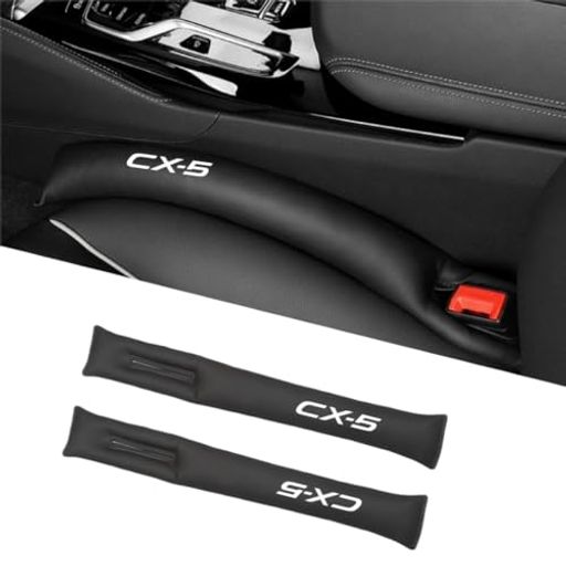 車隙間クッションCX5CX-5に対応車用隙間埋めシートコンソールゴミ小物類落下防止シートサイドクッション耐久性良いPUレザー製カー用品便利グッズ運転席助手席対応専用車ロゴ付き左右対…
