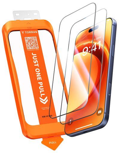 TORRAS For iPhone 17 Pro Max ガラスフィルム 超二重強化 米軍MIL規格 9H+硬度 全面保護 極細ベゼル対応 ラウンドエッジ 超簡単貼り付け ワンプル(Just One Pull)