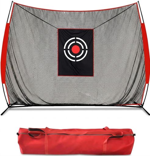Practice Mat - Doubleriverゴルフ練習ネット大型鉄製台座防音的アプローチ練習器具室内屋外初心者折りたたみ幅3.0mx高さ2.4m