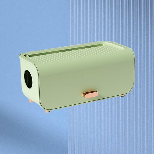 乐天商城 - ケーブルエントリーボックス、ケーブルEntボックス電源タップアダプタワイヤ用のプラスチック製の簡単に組み立てられるコードボックス(ライトグリーン)