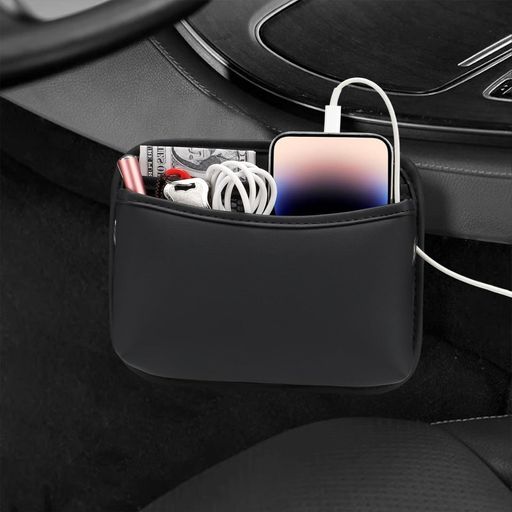Doyeemei 車用収納ケース 車用収納ポケット カー携帯収納ボックス 収納ポケット 小物入れ 小物収納 省スペース カー用品 自動車側袋 携帯収納ボックス 隙間収納 簡単取り付け 便利 ブラック