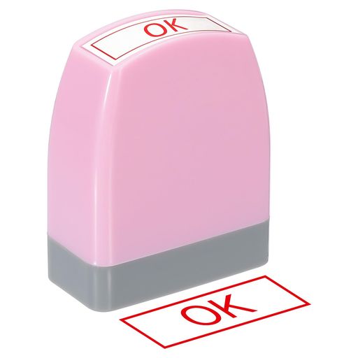 PATIKILOK通知スタンプ自動インキング赤インクオフィススタンププリインクメッセージスタンプ再充填可能ビジネススタンプピンク
