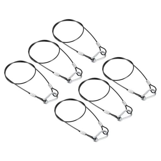 素材: 304ステンレス鋼; スチールケーブルサイズ: 3 mm x 70cm / 0.12 x 27.56"(ワイヤー径*L); パッキングリスト: フック付きセキュリティスチールロープ4本入り 利点: ロープとフックはすべて頑丈で耐久性のある304ステンレス鋼で作られており、耐腐食性、錆びにくさ、良好な可塑性、高強度、優れた耐荷重能力、切断耐性、耐久性があり、色あせしにくい 取扱説明: ツールを使用せずに素早く簡単に使用でき、ワイヤーロープをアイテムに通し、バネク ラスプで固定します。また、Uロック、南京錠、ディスク ロックなどのほとんどのロックと併用できます(ロックは含まれていません)。 用途: フック付きセキュリティスチールケーブルは、産業、農業、建設、家庭などの屋内外で広く使用されています。セキュリティチェーンとして使用でき、主に荷物、パッケージ、自転車、ドア、フェンスなどのアイテムをロックするために使用されます。アイテムの紛失を防ぐために使用されます。ペンダントライトを保持するためにも使用でき、クローゼットとしても使用できます。 注意: 使用前に最大荷重容量テストを行ってください。