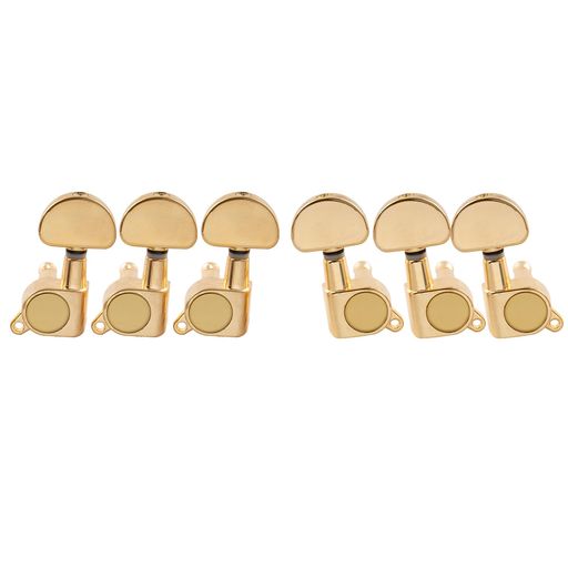 LP/SG/ES/PRSスタイルなど,右3+左3のペグ(3:3タイプ)を使用する多くのエレキギターやアコースティックギターに適用 現代の10mmのペグ穴に適合 ギア比15:1,材質:金属合金,高品質の金属メッキ,仕上げ良くて光沢感がいい 3対3;ナット、フェルール、ネジ付属 パッケージ内容:6個のギター用ペグ(L3+R3),ブッシュとネジ付属