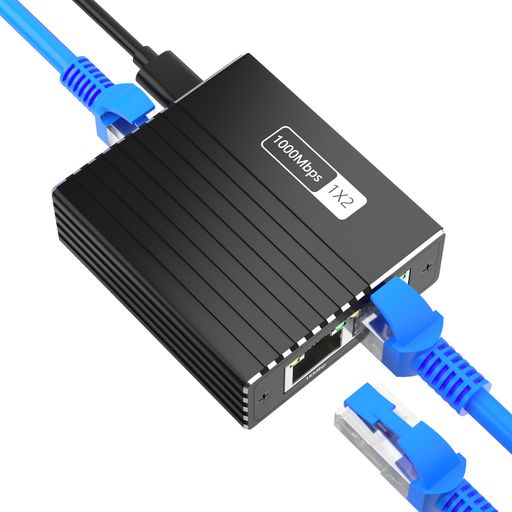 スイッチングハブ LAN ハブ 1入力2出力 LAN 分配器 RJ45 Hub 高速1000Mbps 3ポート...