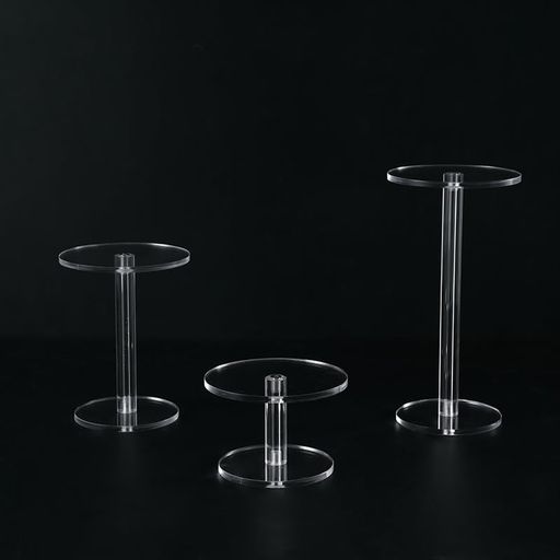アクリルスタンド 円形 フィギュア ディスプレイ ステージ 展示台 アクリルステージ 化粧品スタンド 透明 ジュエリーラック 3点セット