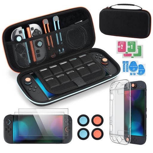 Peripheral Equipment - ELUTENG Switch 2 ケース 10点セット スイッチ 2 専用 収納バッグ 保護カバー 大容量収納バッグ Switch 2専用対応 耐衝撃 switch 2本体&アクセサリー用プロテクティブケース 防水 軽量設計 ブラック