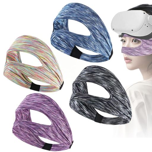 【製品内容】1個ブラックと1個パープル1個まばゆい1個ブルーの4つのアイマスク。サイズ:全長約25cm、男女兼用でき、スタイリッシュで美しい 【高品質素材】快適で柔らかいナイロン素材を使用し、吸水速乾性があり、通気性も良いので、長時間使用しても快適です。また、洗濯しやすく、素早く乾きます。 【伸縮性のあるバンドデザイン】ほとんどの頭のサイズに合うように、最大頭囲23インチに対応する調節可能な伸縮性のあるバンドでデザインされたこのVRquest3汗止め布は、数秒で装着でき、お気に入りのバーチャルリアリティゲームをすぐに起動できます 【使いやすい】顔と鼻の快適性を考慮した設計で、柔らかい素材と優れた通気性により、全体的な使用体験が向上します。長時間装着していても快適です。伸縮性が良く、さまざまな頭周りに適合し、男女どちらでも使用できます。装
