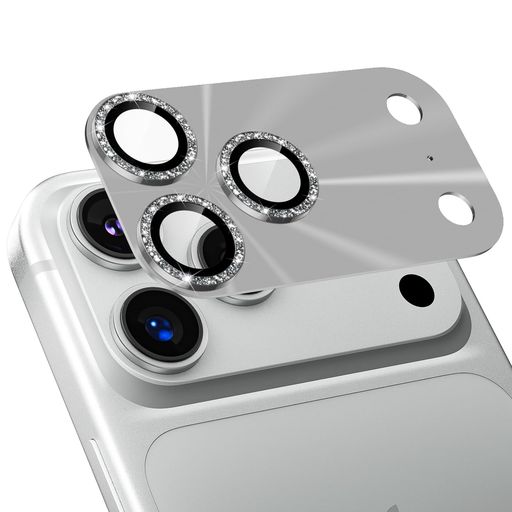 PodickカメラフィルムiPhone17ProMax用カメラカバーキラキラ9H強化ガラス全面保護アイフォン17ProMax用カメラ保護ピカピカキズ防止耐衝..