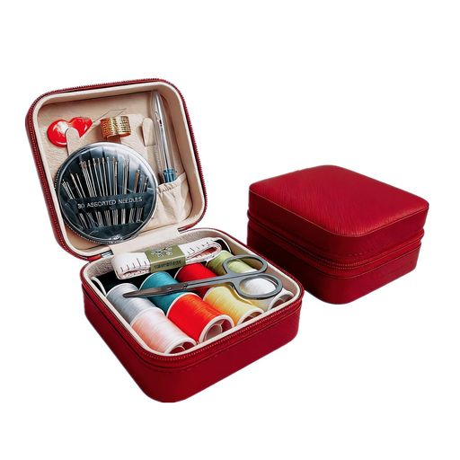 Sewing Sets - ポータブル18ピース裁縫ツール、マルチカラーミニトラベル裁縫キット、基本的な針と糸の裁縫スターターキットオーガナイザー、ジッパー開閉式、家庭用およびクイックステッチソリュ…