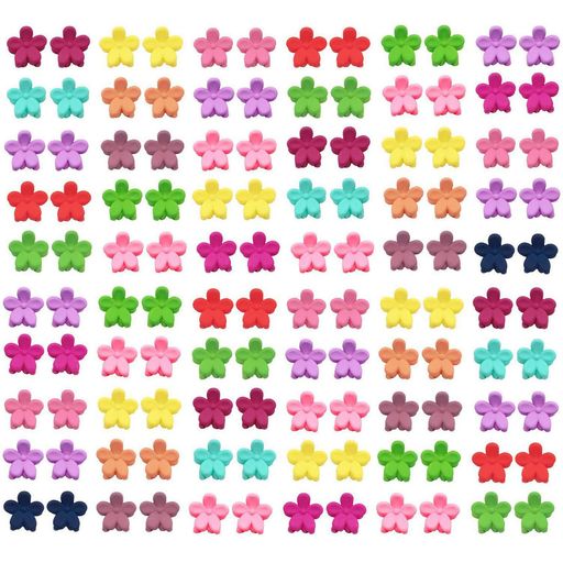 ミニヘアピンBetterJonny100個入子供バンスクリップかわいいお花ヘアクリップカラフルヘアピンヘアアク..