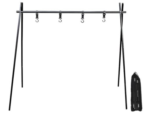 サイズ(約):W102xD57xH105cm 収納時サイズ(約):43x8x8cm 本体重量(約):850g 材質:ジュラルミン・PP耐荷重(約):15kg 付属品:フック4個・固定ベルト・収納袋