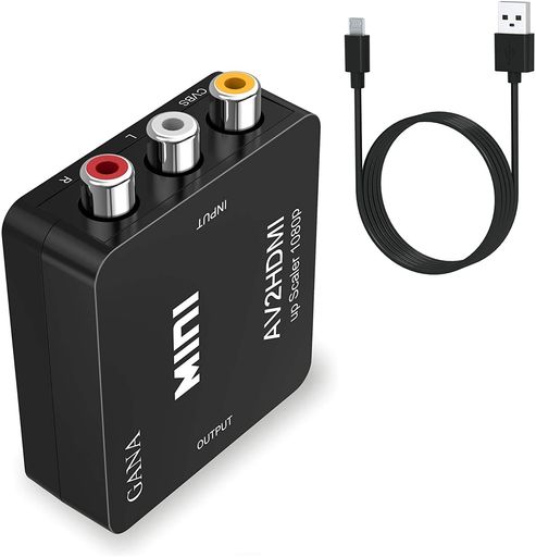 AVtoHDMIコンバーターAVケーブル変換器RCAコンポジットアダプターRAC/AVHDMI変換CVBSビデオオーディオ変換アダプタ音声転送1080p/720p対応USBケーブル付き
