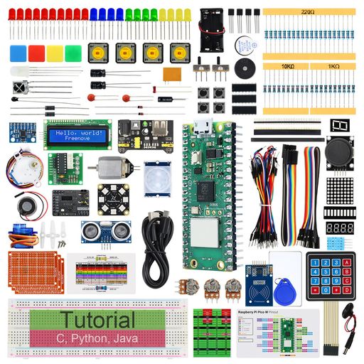 FREENOVE アルティメット スターター キット RASPBERRY PI PICO W用(同梱)(ARDUINO IDE対応)、687ページの詳細なチュートリアル、224アイテム、112プロジェクト、PYTHON C JAVAコード