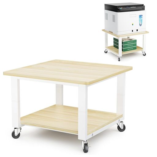 プリンター台50cm*50cm*35cm2段耐荷重150kgロータイプキャスター冷蔵庫用置き台洗濯機用置き台保護パッ..