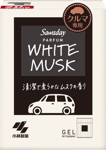サワデー車用パルファムホワイトムスク消臭芳香剤ゲルタイプ車消臭剤消臭芳香剤110g
