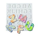 YFFSFDC 丸文字 アルファベット シリコンモールド 角がまるい 英字 イニシャル 大文字 英語 文字 レジン ペンダント キーホルダー アクセサリー パー...