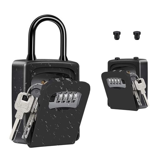 ▶4桁ダイヤル式:を好きな番号に設定できます、ダイヤル錠なのでキー(鍵)式のように紛失して開けられなくなる心配がありません4桁ダイヤル式設計は3桁より10倍高いの安全性を確保します。 ▶簡単取り付け:鍵ボックスには取り外し可能なシャックルが付属しており、壁掛けと吊り下げの2つの取り付け方法に対応しています。賃貸アパートやオフィスの壁に取り付けることができます。または、ドアノブに吊るすこともできます。鍵の共有を実現するための理想的なツールです。 ▶頑丈で耐久性:キーロックボックスはプレミアムアルミニウム合金と強化鋼で製造されており、頑丈で耐久性のあるシェルが、ハンマーやノコギリによる攻撃からセキュリティロックボックスを保護します。防水効果があり、雨天時でも安心してご使用いただけます。 ▶大容量:スペアキーボックスの内部寸法:6.4x9.8x3.5cm。一般的な家庭用鍵5本収納可能です。カードキー、USBメモリ、小物品など収納可能です。車の鍵は比較的大きいため、収納できない可能性があります。 ▶幅広い用途:アパート、賃貸住宅、不動産業、倉庫、学校、食堂、建設現場でのスペアキー保管に最適。