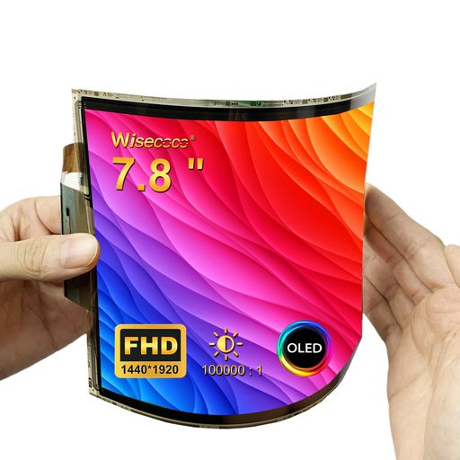 wisecoco 7.8 インチ AMOLEDフレキシブルディスプレイ 有機EL FHD 1440x1920 折り曲げ可能なスクリーン 駆動基板付きセット フレキシブルスクリーン(DIY、プロトタイプデモ及び創造的なプロジェク…