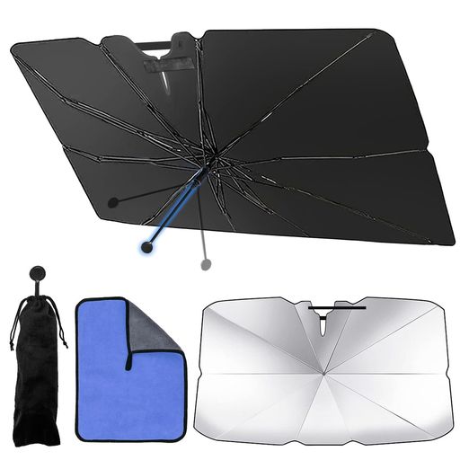 RUSEPIN車用サンシェードサンシェード車フロント【2025新設計&伸縮式中棒】車サンシェード傘型折りたた..