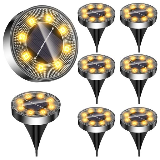 ソーラーライト屋外IP68防水埋め込み式ガーデンライトソーラー自動点灯光センサー太陽光パネル充電高輝..