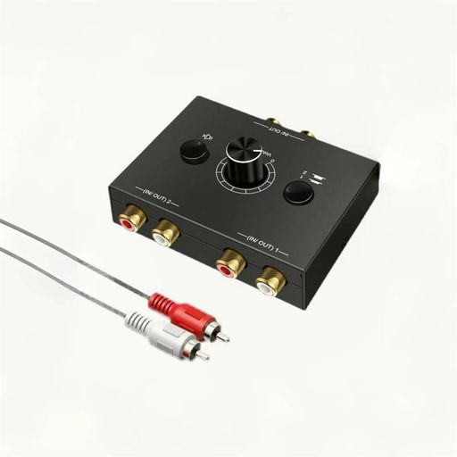 RCAステレオオーディオスイッチャー R/L オーディオセレクター スプリッター 2(1)-...