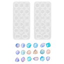 DOYIME シリコンモールド レジン (2個) 樹脂 モールド 再利用可能 ひっぱりにたえる手作り 宝石 楕円 水滴 ネックレス キーホルダー イヤリング パ...