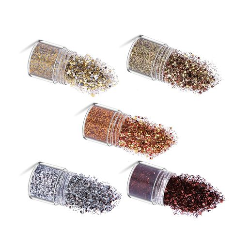 1.セット内容:5色5個入り。キラキラにして、ベースのカラーを合わせていろいろな雰囲気になれます。 2.容量:1ボックス約10g。 3.素材:PET。環境や身体に無害。 4.多用途:ネイル用はもちろん、アイシャドウやボディーアート、レジンなどにも使用できます。ジェルと混ぜて完璧なラインにすることもできます! 5.ご注意:異なる撮影ツールによって出来上がった色は異なりになります。