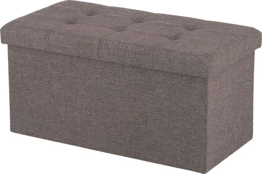不二貿易(FUJIBOEKI) 収納ベンチ 収納ボックス 幅60×奥行30×高さ30CM チャコール オットマン 耐荷重80KG 折りたたみ ボックススツール ハント 86140