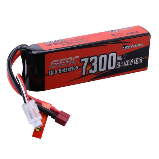 SUNPADOW S-ERCシリーズ7300MAH 7.4V 2S 70C リポバッテリーソフトパック、ディーンズ T型プラグまたはDEANS T付き、RCトラックRCトラ..