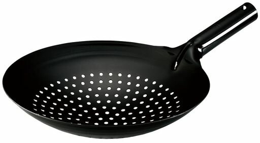 カンダ(kanda)神田鉄鍋フードパン鉄黒皮16インチ日本製燕三条ザーレン油通し中華揚げ物001300