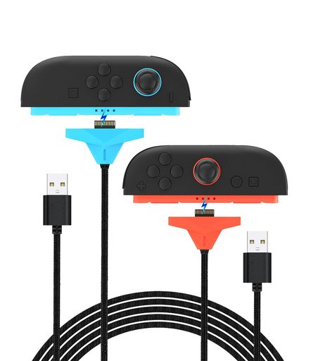 『充電しながら遊べる!!!』Switch 2 Joy-Con充電ケーブルです!充電しながらゲームができる機能は素晴らしいですね!ハンドルの電気が切れてゲームをやめなければならない心配はもう必要ありません。ゲームの楽しさを持続させ、中断させません。 『2本セット+2台同時充電可能』こちらの改良されたJoy-Con2充電ケーブルは2本セットで、2台同時に充電できるのでとても便利です。3メートルのJoy-Con2充電ケーブルで、ゲームのスペースも広くなり、より自由に、より快適にゲームできます。 『磁気吸引+ナイロンケーブル』磁気吸引充電設計で、Joy-Con2充電インタフェースとJoy-Con 2充電器の端子を接続するだけで簡単に充電できます。太いナイロン編みの充電ケーブルなので、とても丈夫で長持ちでき、しかも絡みにくいです。 『急速充電+過充電防止』このSwitch 2 Joy-Con充電器は急速充電が可能で、約3時間でハンドルにフル充電できます。