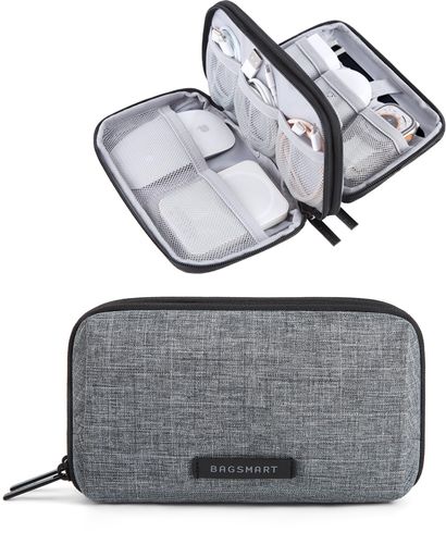 BAGSMARTガジェットポーチ 3層大容量 モバイルバッテリー ケース 充電器やケーブルケース USB SD用小さめ 収納ポーチ 薄型 ガジェットケース 整理整頓 水濡れ防止 PC周辺小物入れ 収納 旅行 … sugarlight-10223710 シュガーライトSTORE パッケージ画像