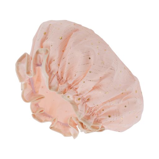 VOCOSTEシャワーキャップヘアキャップ2層防水繰り返し利用可能お風呂温泉SPA洗顔用星柄1個ピンク