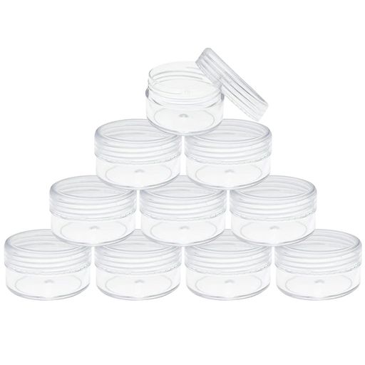 小分け丸ケースリップケース容量5ml10個セットプラスチック製クリームボックスアクセサリーボックス、ビーズネイルオーガナイザー小物入れ化粧品詰め替え容器透明便利出張旅行用品家…