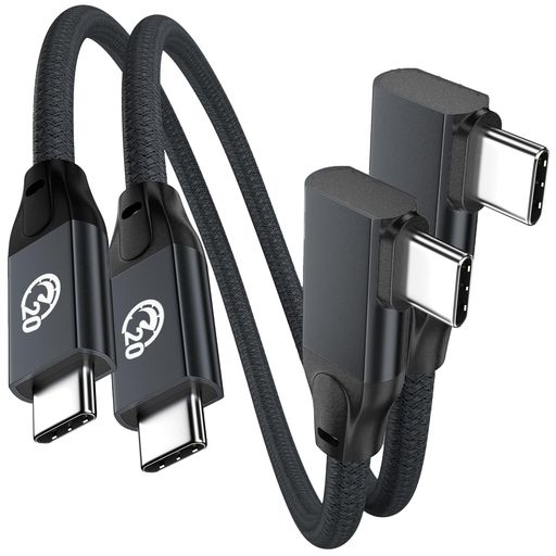 L字型のデザイン:このショートタイプのl字 USB C ケーブルは、革新的な90度L字型デザインを採用しています。人間工学に基づいた構造により、コネクタの摩耗を防ぎ、ケーブルの絡まりを防止するとともに、握り心地を大幅に向上させます。これにより、充電中でも快適に動画の視聴、電子書籍の読書、ゲームプレイを楽しむことができます。 100Wの急速充、20Gbps 超高速データ転送:この100W Type C ケーブル にはE-Markerチップが内蔵されており、最大100Wの充電出力に対応し、最大20V/5Aの電流を供給可能です。USB 3.2 Gen 2x2規格に完全準拠しており、データ転送速度は最大20 Gbit/sに達し、USB 3.1の2倍の速度を実現します。急速充電を実現し、バッテリー切れの不安から解放されます(注:転送速度はデバイスのポートが対応するデータ転送速度によって異なります。) 5K/4K高画質出力:このUSB C 映像出力対応 ケーブルは、Thunderbolt 4および3のインターフェースに対応しています。
