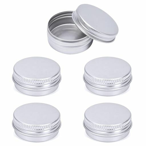 Refill, Atomizers - サムコス5個セットアルミ缶クリームケース軟膏容器詰め替え容器小分け容器小物入れ収納密封性旅行用品軽量携帯用シルバー(15ml)