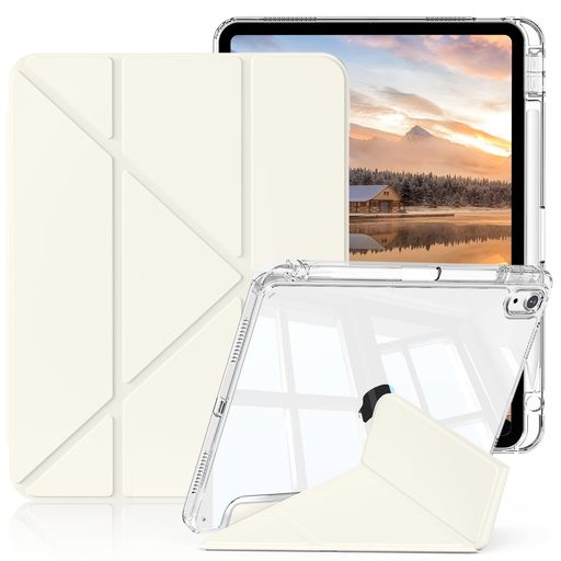 キャリングバッグ - SQBEBSiPad第11世代ケース(A16)2025iPad第10世代ケース(2022)11/10.9インチ透明アクリルカバーペンシルホルダー付き三つ折り多機能Y折りスタンド縦置き/横置TouchIDと