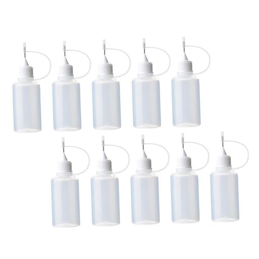 POPETPOP クイリング液体接着剤ボトル 10個 30ml ニードルチップスクイーズ透明ボ...