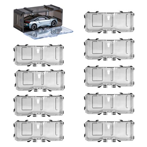 乐天商城 - GUNSEEDトミカケース、トミカ収納ミニカー収納、壁掛けミニカーケース(10/40台収納/樹脂製)壁掛け可能自由に組み合せ可能角がない(ブラック(10個))