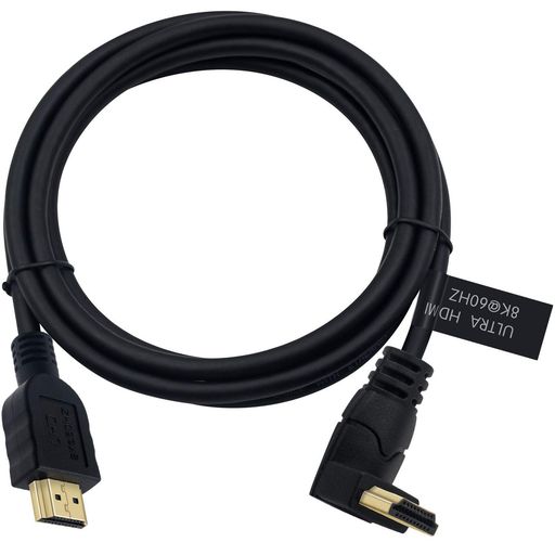 Rakuten - PoyiccotHDMI2.1ケーブル1.8m8KHDMI48gbps90度上向きHDMIオス-オスHDMI2.1ケーブル8K60Hzビデオと3DHDRTV/Xbox/PS4/PS5(M/M上向き)