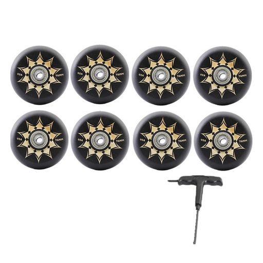 N/Aインラインスケートウィール90A(8パック)、64mm/68mm/70mm/72mm/76mm/80mmローラースケートウィール、屋内および屋外ウィール交換用70mm