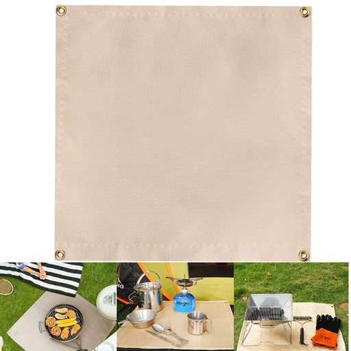 Liroyal 焚き火シート30cmx30cm スパッタシート 耐火 耐熱 防炎 溶接 ガラス繊維 芝生保護 バーベキュー用品 キャンプ BBQ等適合 焚火台 バーベキューコンロ用