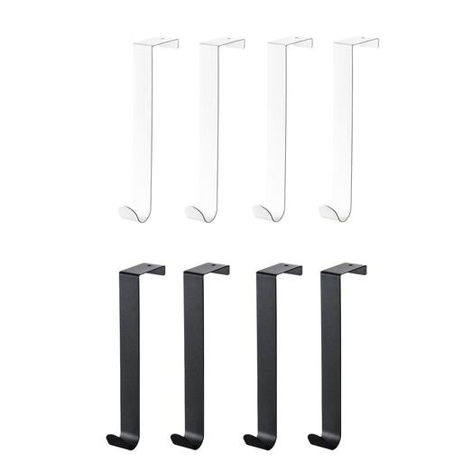 パッケージ仕様と適用範囲:8 個セット(黒 4 個+白 4 個)で提供し、サイズ 7cmx2.2cmx1.3cm に設計。厚さ 2cm 以内の戸棚、引き出し、折りたたみ扉に対応し、扉と上部の隙間が 2mm 以上あれば安定的に使用可能です。多色セットで、室内のインテリアにも自然に溶け込みます。 高品質素材で耐久性向上:炭素鋼を基材とし、防錆塗装仕上げを施しているため、錆びにくく丈夫で長持ちします。優れた耐損傷性と耐荷重性を備え、日常的な収納(バッグ、キッチン用品など)に充分耐えられる品質です。 工具不要・無痕取り付け:穴あけ、接着剤、ネジ締めが一切不要!扉の上部や収納の取っ手に掛けるだけで瞬間的に設置完了。取り外しもスムーズで、家具や扉に傷や跡を残さず、位置調整や場所変更が自由にできます。 多シーン対応・幅広い用途:キッチンフック、玄関フック、浴室フック、クローゼットフック、ゴミ箱フックとして活用可能。ゴミ袋、バッグ、傘、鍵、手袋、キッチン小物など、様々なアイテムを整理収納でき、玄関から浴室、台所まで全ての生活空間の収納ニーズに応えます。