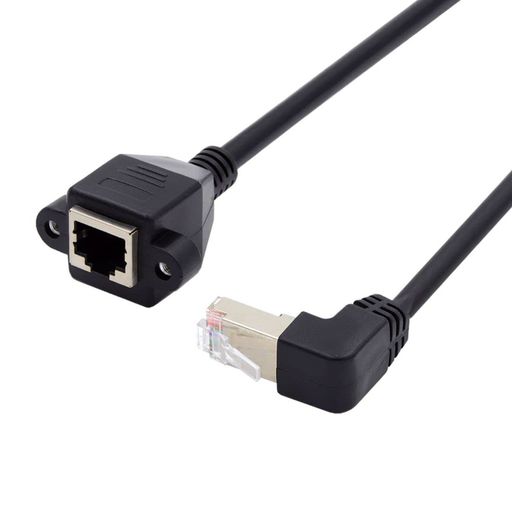 Rakuten - chenyangRJ45ケーブル8P8CFTPSTPUTPCat6オス-メスLANイーサネットネットワーク延長ケーブル90度UPパネルマウント穴付き