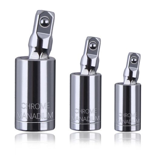 LEONTOOLユニバーサルジョイント用ソケットセット差込角6.35mm9.5mm12.7mm3点セットジョイントソケットアダプター360°回転ソケットアダプターセットインパクト用ユニバーサルジョイントユニ…